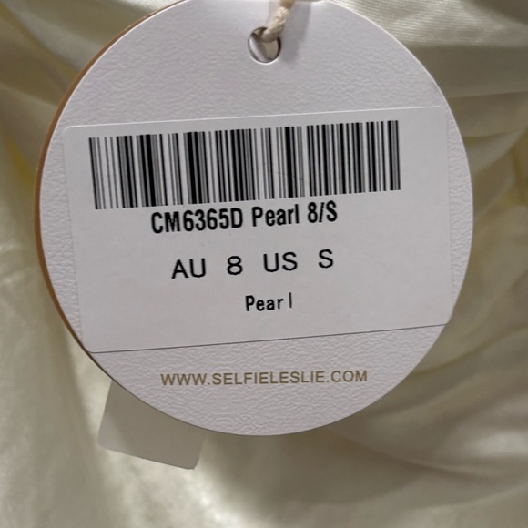 NWT SELFIE LESLIE  Blaise asymmetrical Neckline maxi dress pearl - Picture 7 of 7